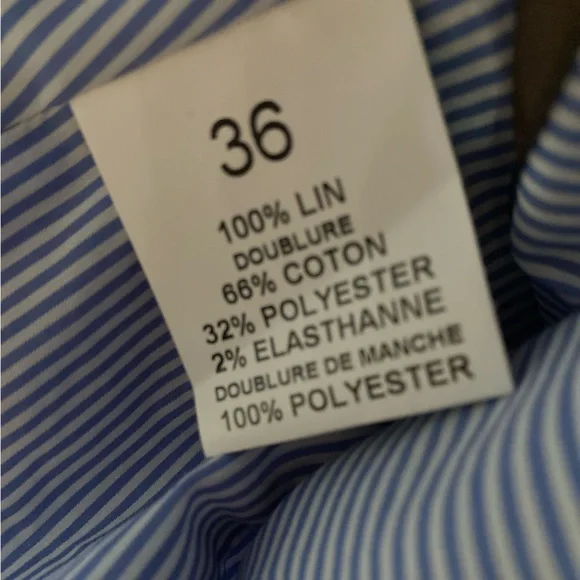 Curling Collection Blue and White Blazer with Tailored Fit & Nautical Touch - 36 - Picture 6 of 9